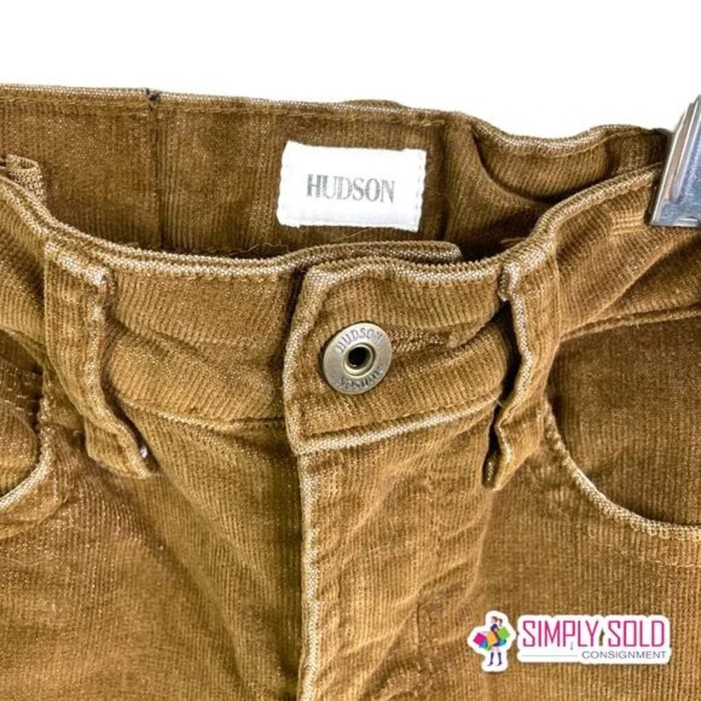 Hudson Boys 2T Brown Corduroy Pants Straight Leg Cotton Stretch Adjustable Waist